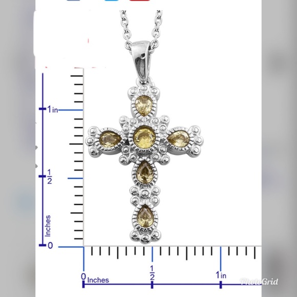 Karis Sim Yellow Diamond Cross Pendant Necklace - Picture 8 of 10